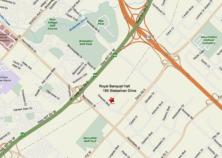 map of Royal Banquet Hall